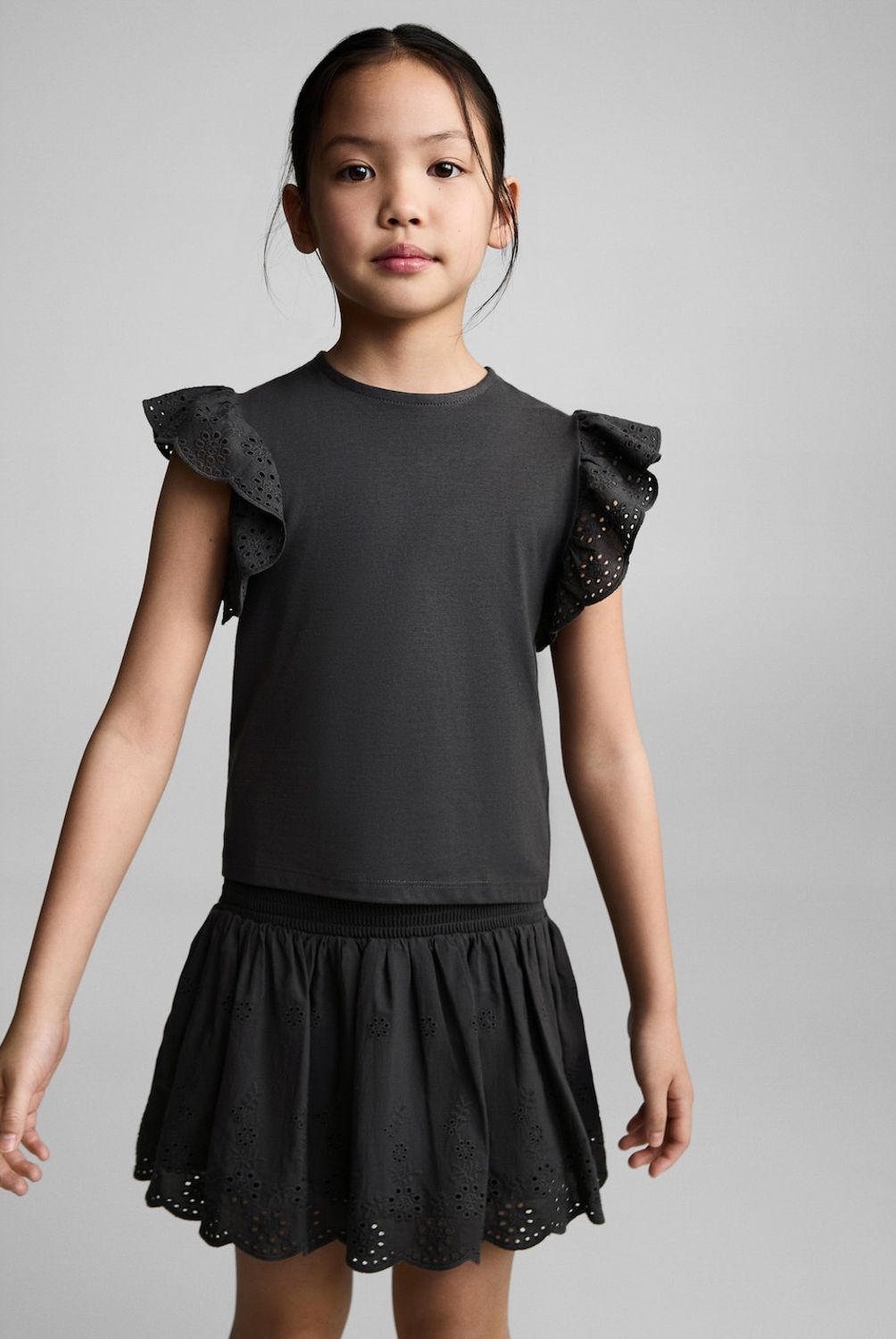 MANGO KIDS - Polera Volantes Bordados Niña Mango Kids
