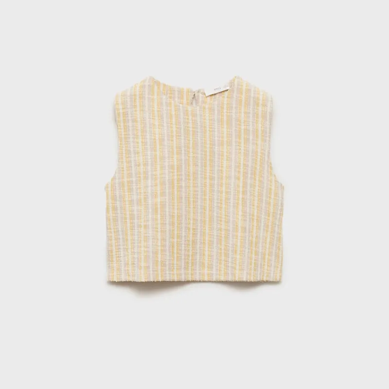 MANGO KIDS - Polera Rayas Textura Niña Mango Kids