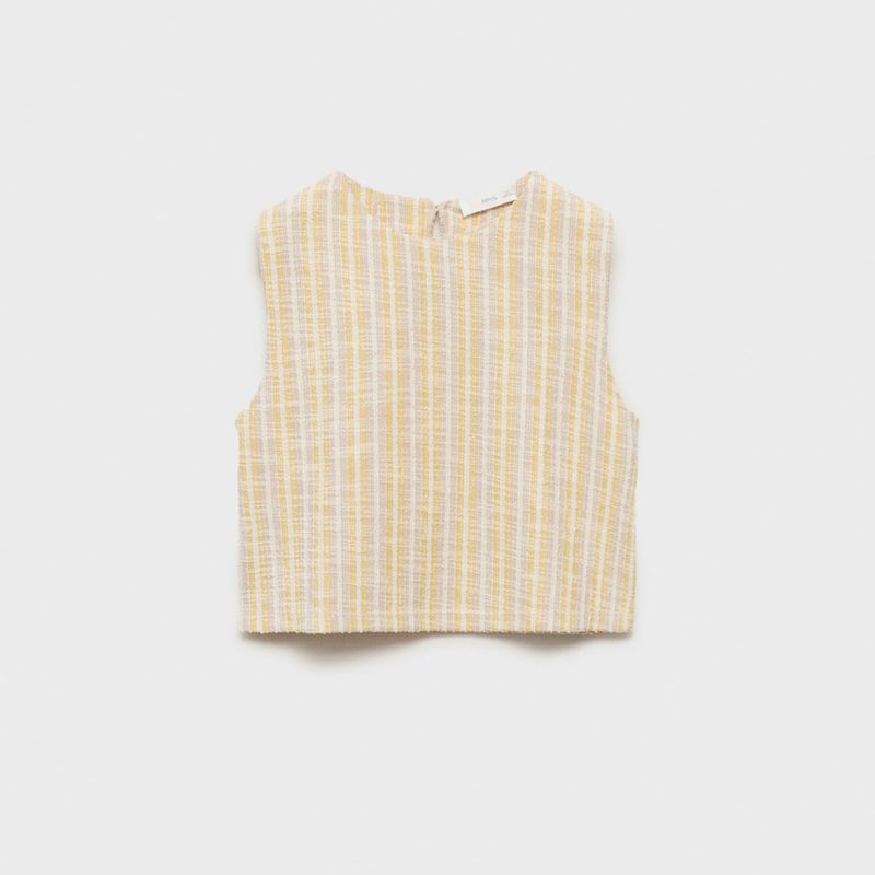 MANGO KIDS - Polera Rayas Textura Niña Mango Kids