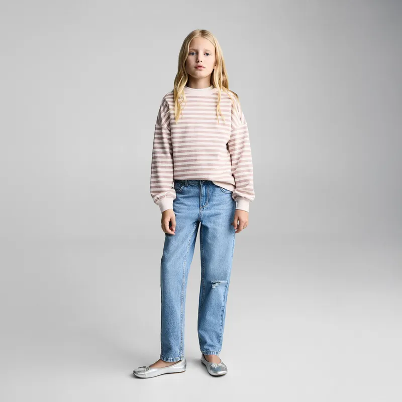 MANGO KIDS - Polerón Algodón Rayas Niña Mango Kids