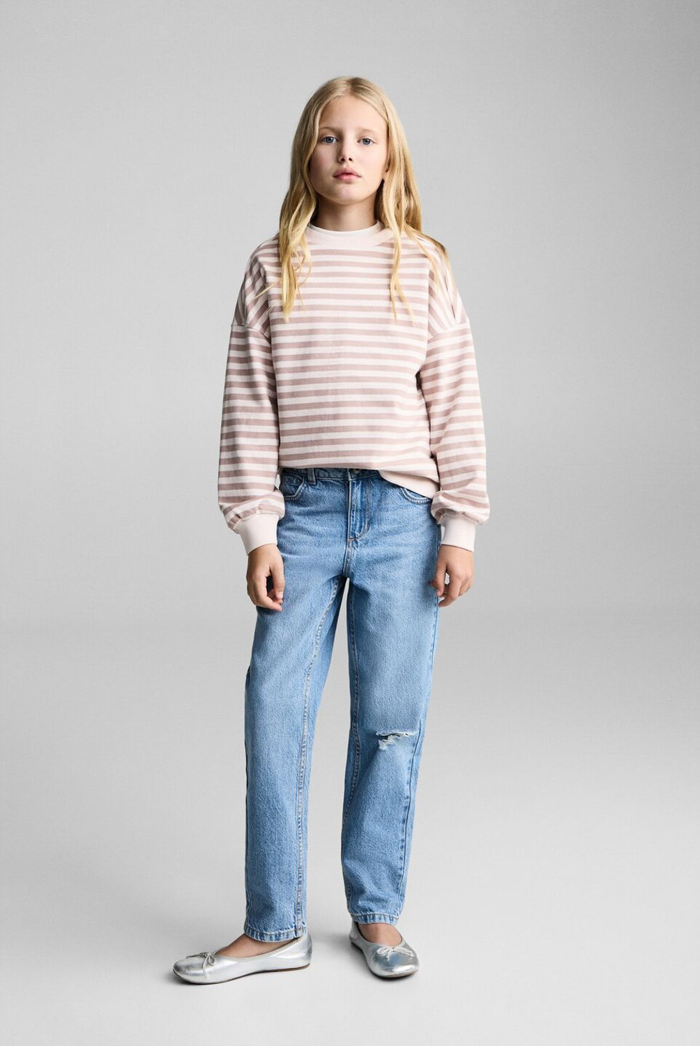 MANGO KIDS - Polerón Algodón Rayas Niña Mango Kids