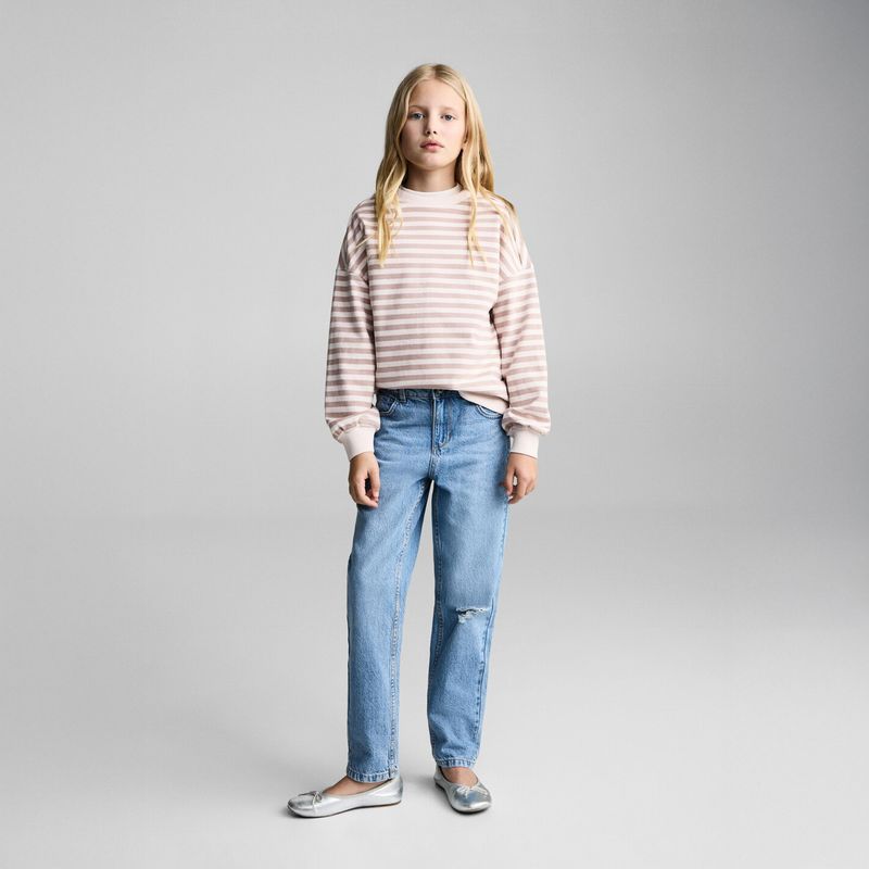 MANGO KIDS - Polerón Algodón Rayas Niña Mango Kids