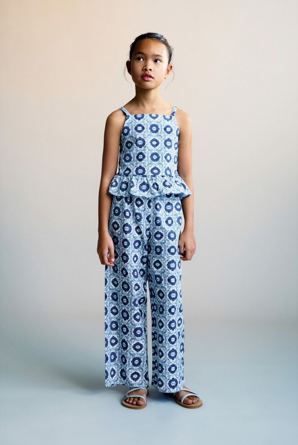 MANGO KIDS - Pantalón Recto Estampado Niña Mango Kids