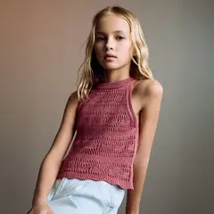 MANGO KIDS - Top Punto Calado Algodón Niña