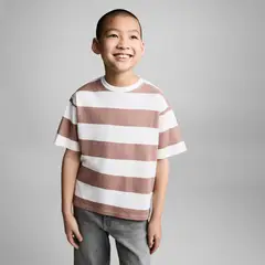 MANGO KIDS - Polera Algodón Rayas Niño