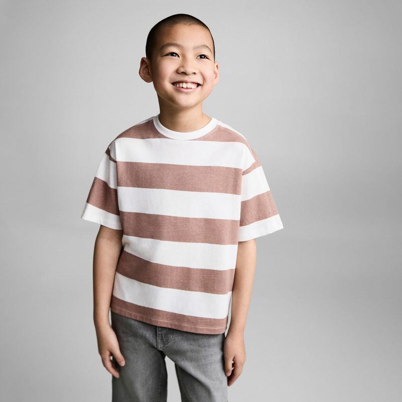 MANGO KIDS - Polera Algodón Rayas Niño Mango Kids