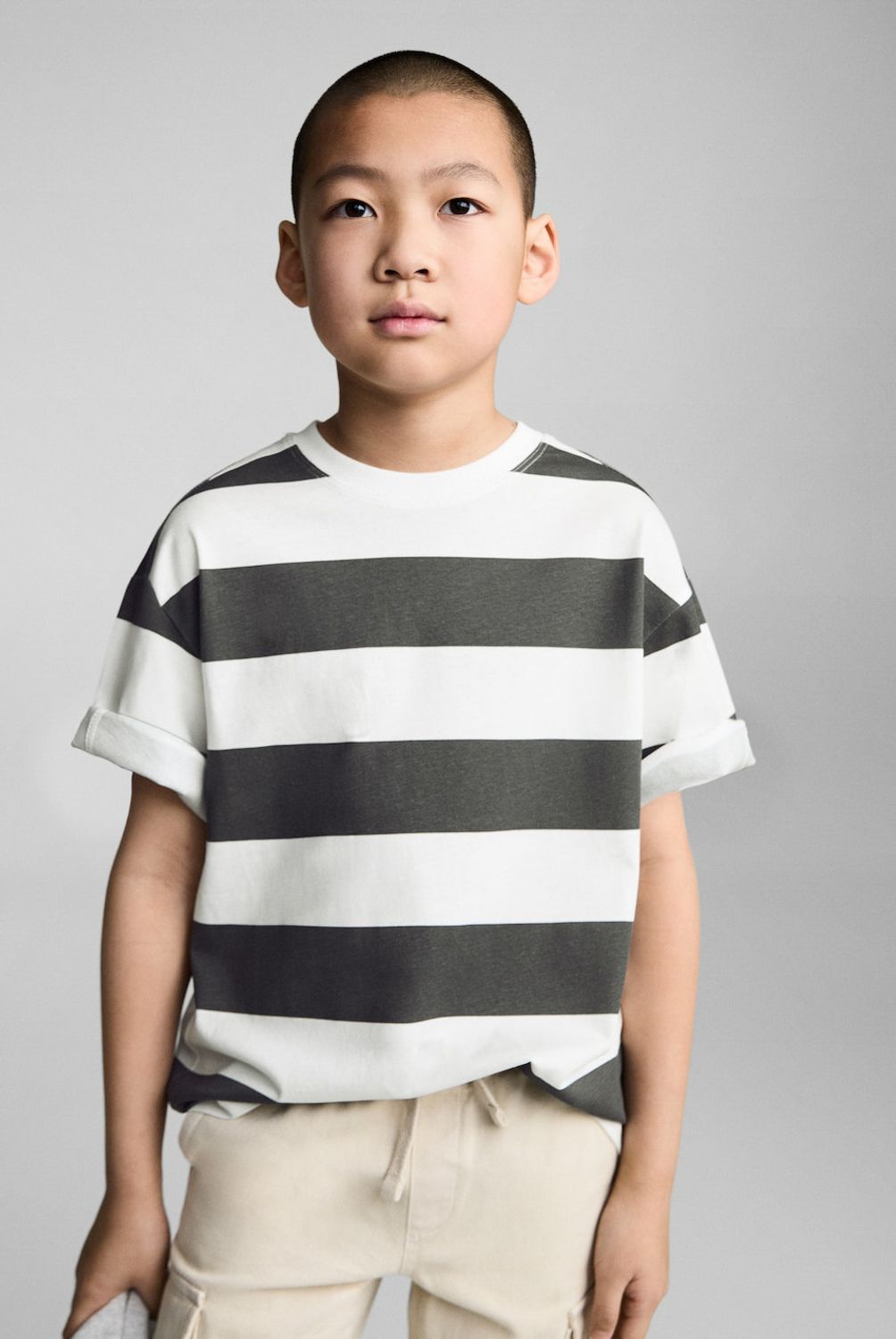 MANGO KIDS - Polera Algodón Rayas Niño Mango Kids