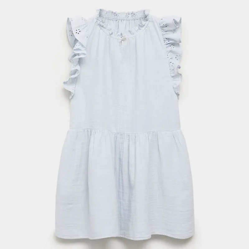 MANGO KIDS - Vestido Bordados Volantes Niña Mango Kids