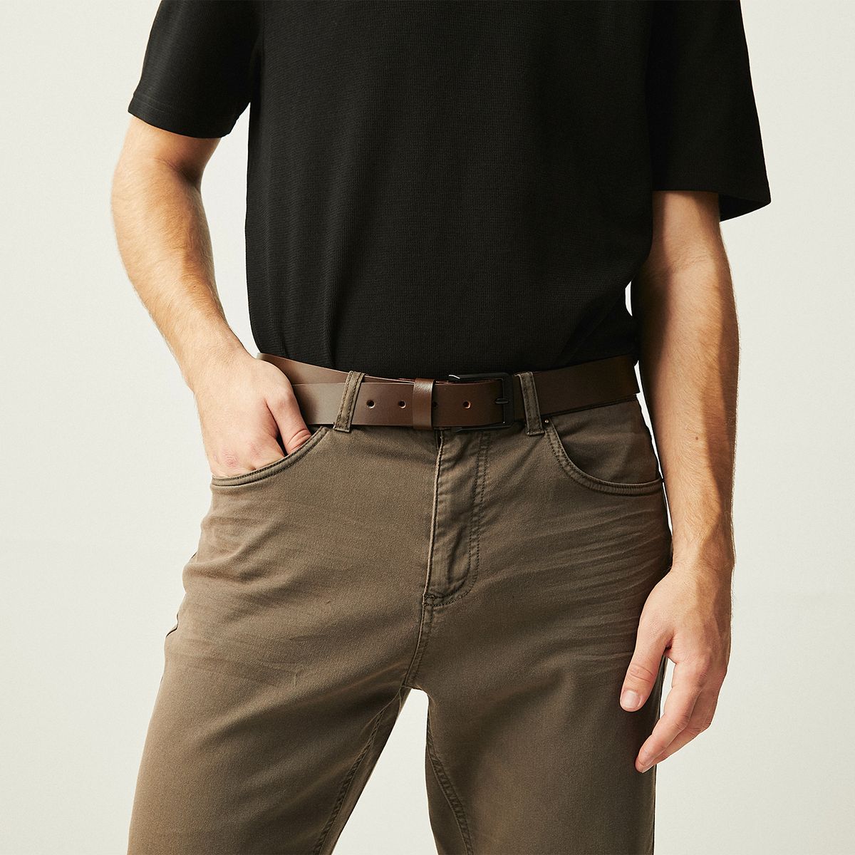 BASEMENT - Cinturón Cuero Hombre  Basement