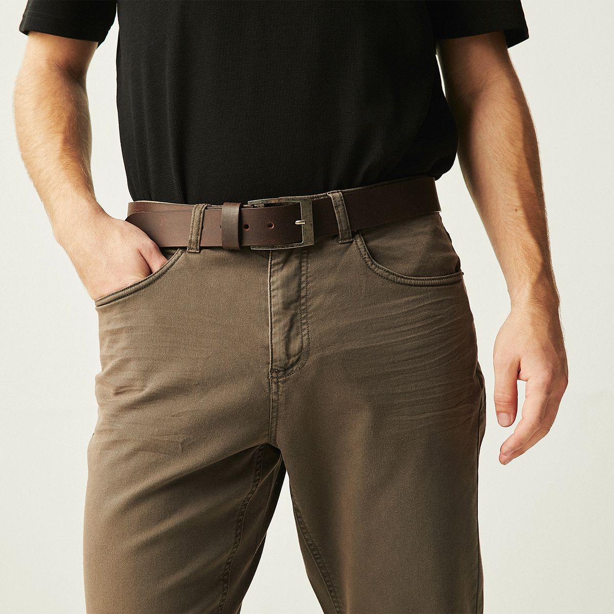 BASEMENT - Cinturón Cuero Hombre  Basement