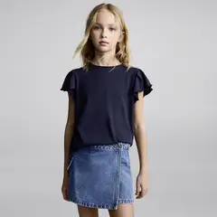 MANGO KIDS - Polera Volantes Manga Corta Niña