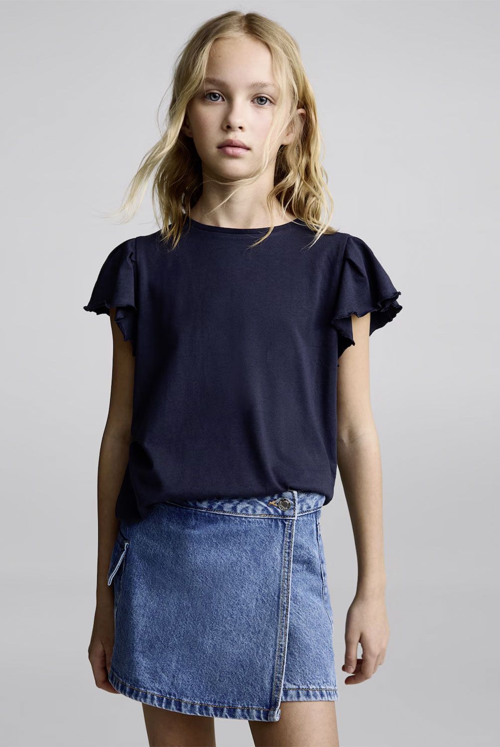 MANGO KIDS - Polera Volantes Manga Corta Niña Mango Kids