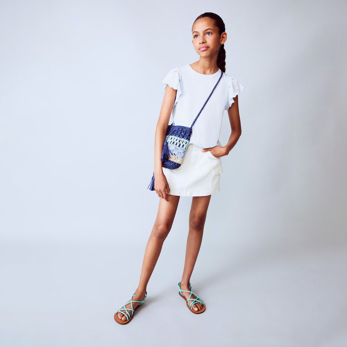 MANGO KIDS - Polera Volantes Manga Corta Niña Mango Kids