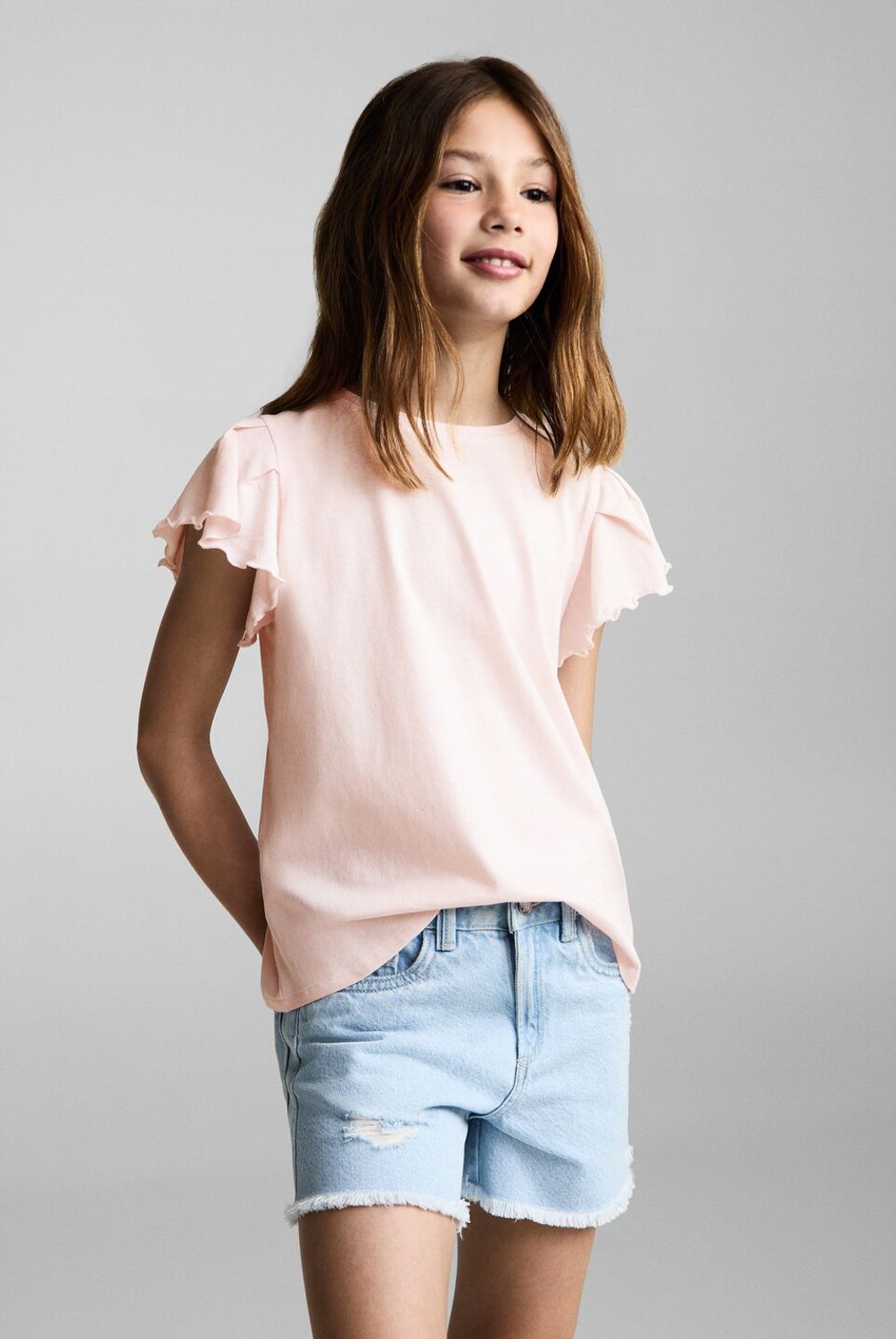 MANGO KIDS - Polera Volantes Manga Corta Niña Mango Kids
