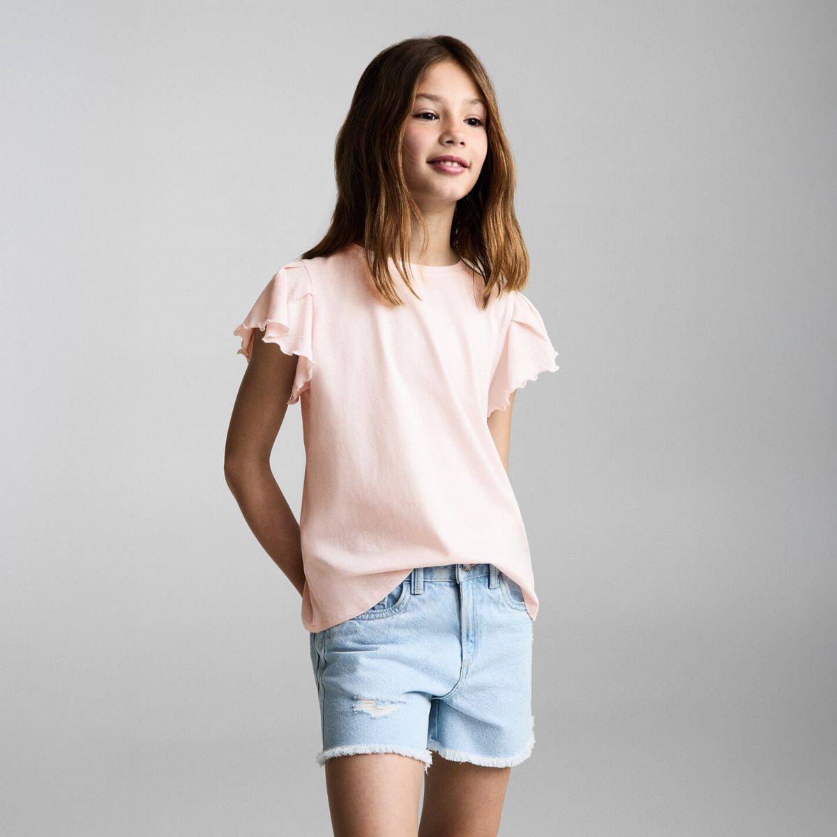 MANGO KIDS - Polera Volantes Manga Corta Niña Mango Kids