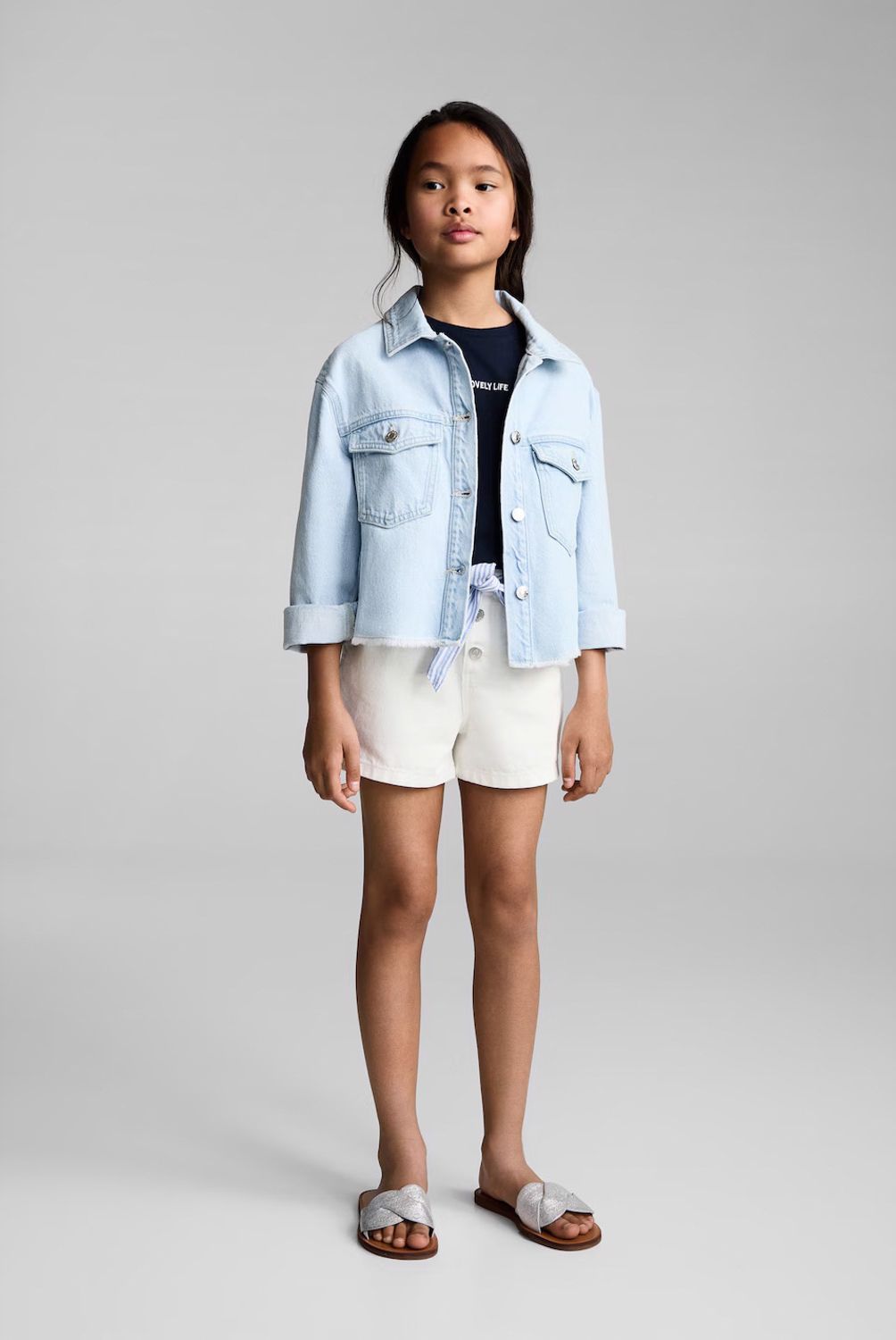 MANGO KIDS - Shorts Vaqueros Lazo Niña Mango Kids