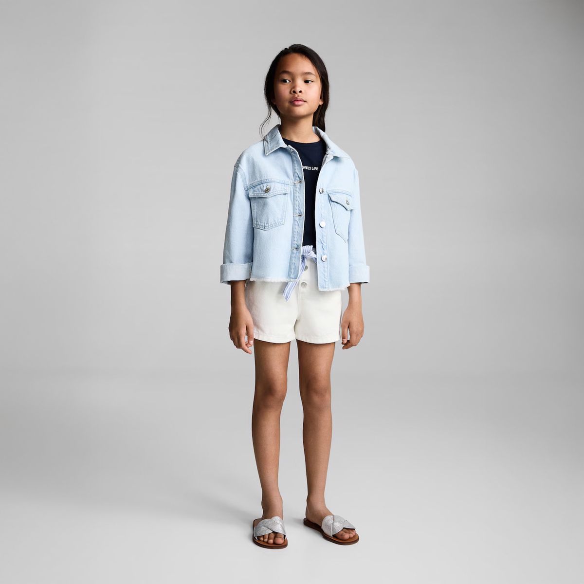MANGO KIDS - Shorts Vaqueros Lazo Niña Mango Kids