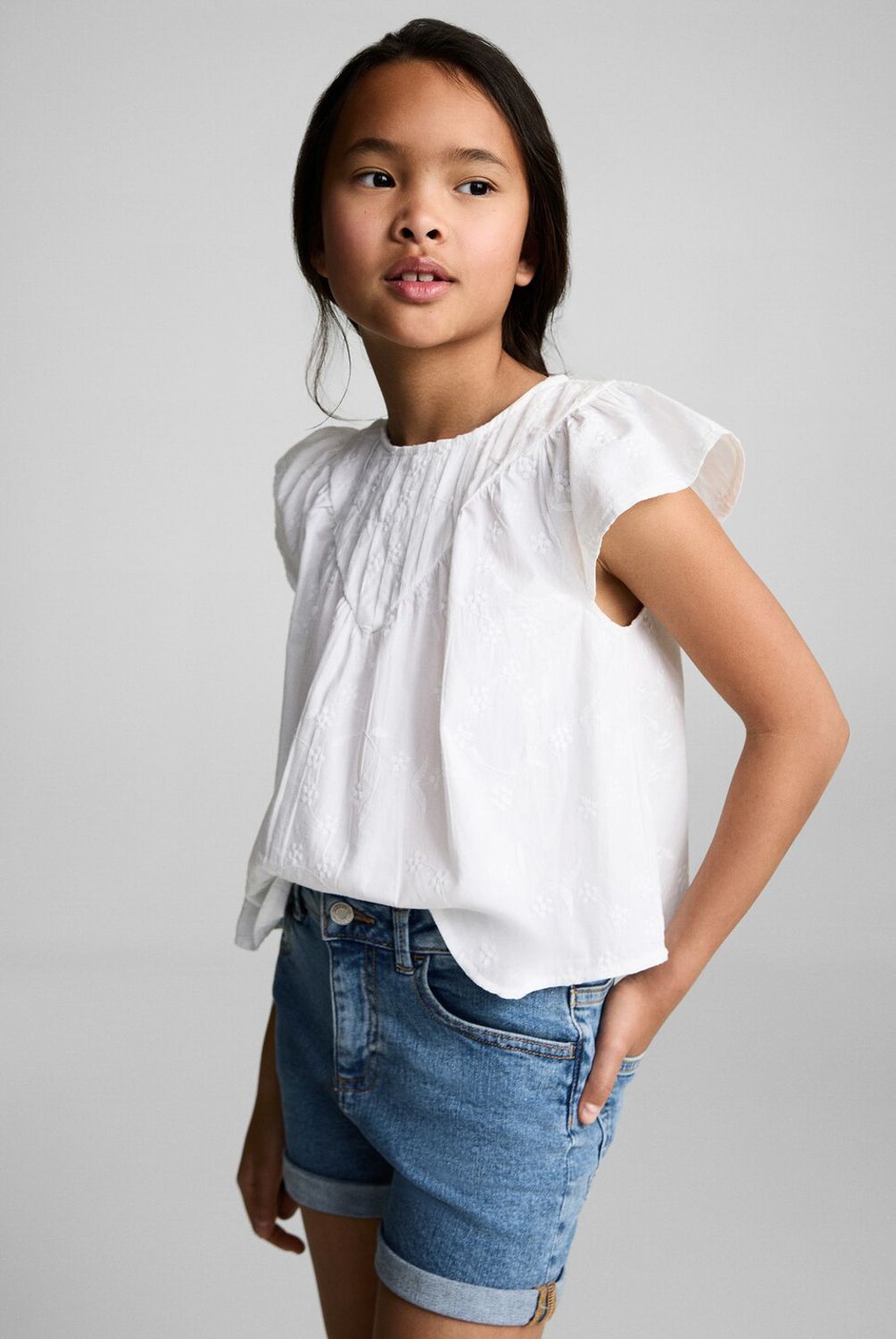 MANGO KIDS - Shorts Vaqueros Rectos Niña Mango Kids