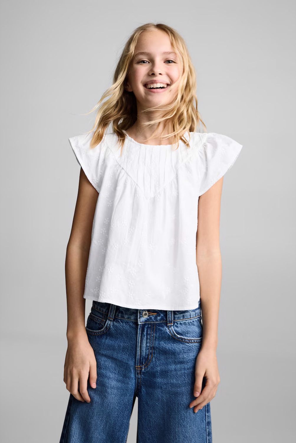 MANGO KIDS - Blusa Algodón Bordados Niña Mango Kids