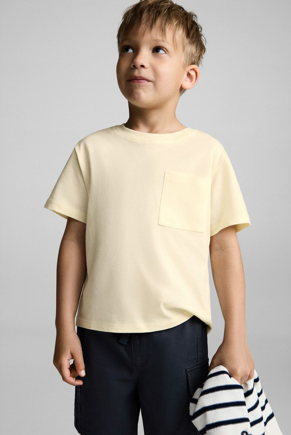 MANGO KIDS - Polera Algodón Bolsillo Algodón Bebé Niño Mango Kids