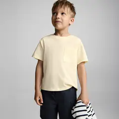 MANGO KIDS - Polera Algodón Bolsillo Algodón Bebé Niño