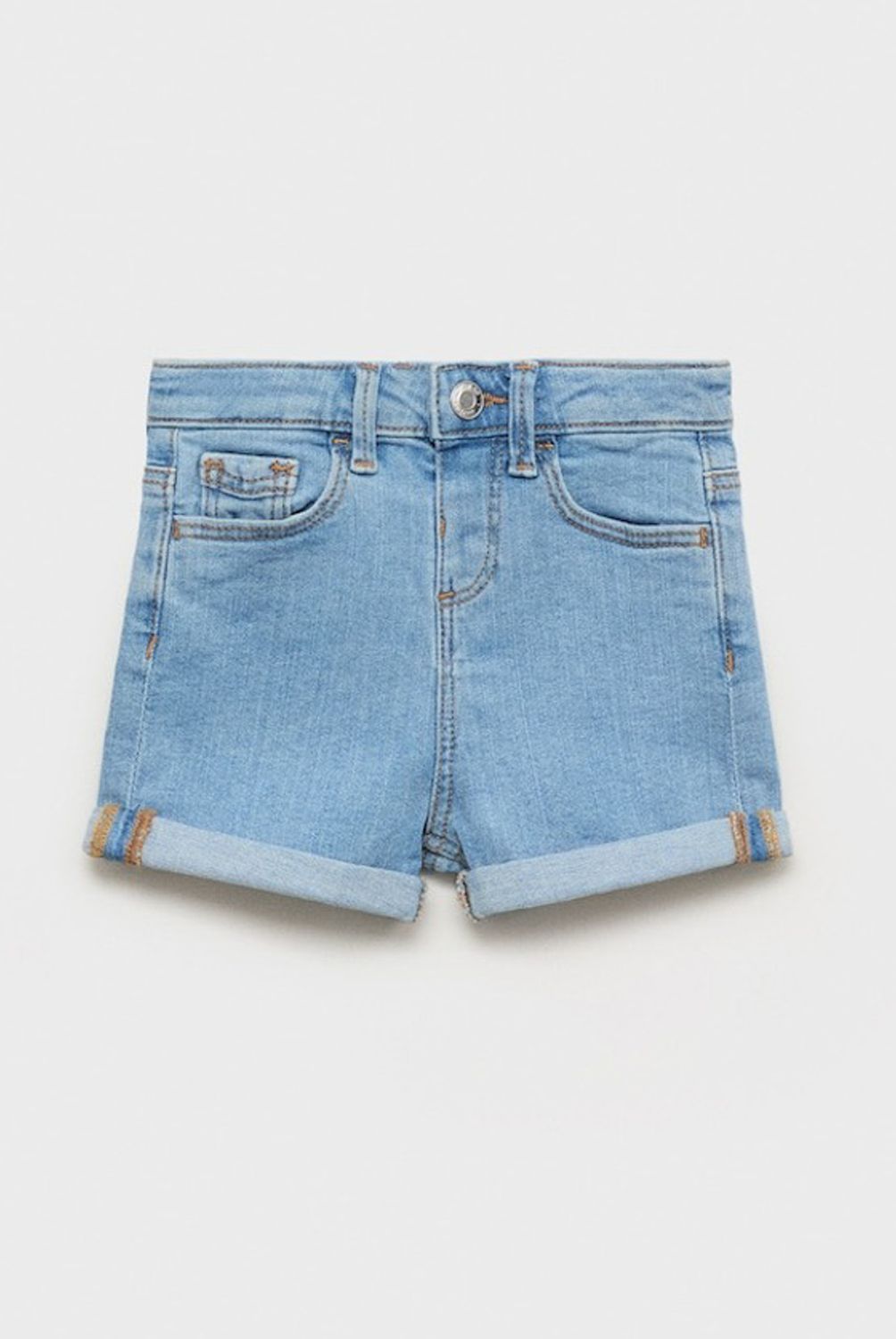 MANGO KIDS - Shorts Vaqueros Bajo Vuelto Bebé Niña Mango Kids