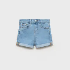 MANGO KIDS - Shorts Vaqueros Bajo Vuelto Bebé Niña