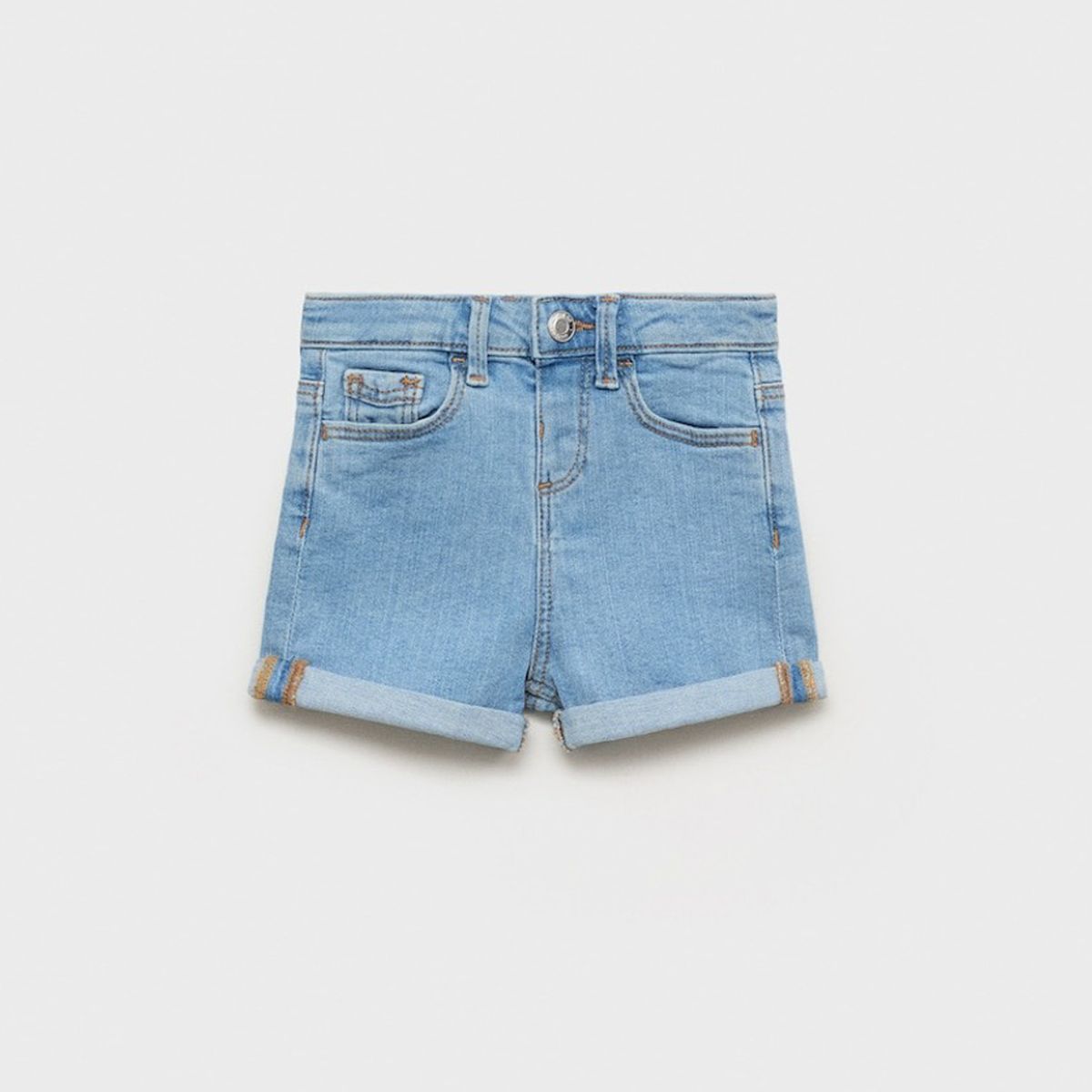 MANGO KIDS - Shorts Vaqueros Bajo Vuelto Bebé Niña Mango Kids