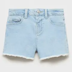 MANGO KIDS - Shorts Vaqueros Bajo Deshilachado Bebé Niña