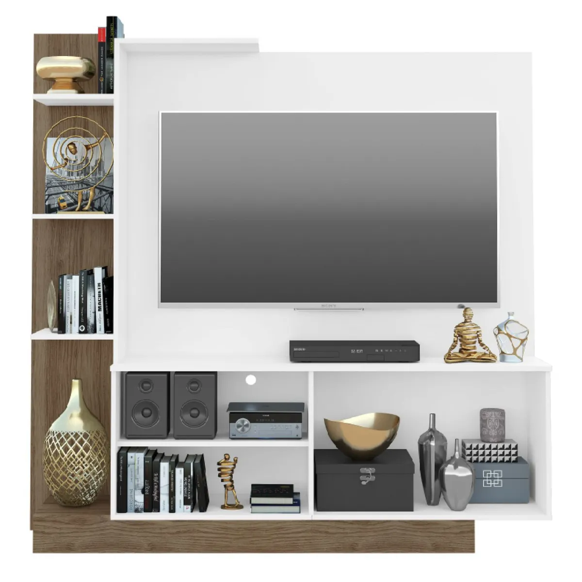BE DESIGN - Centro Entretencion Rack Ver0Na Blanco Café Be Design