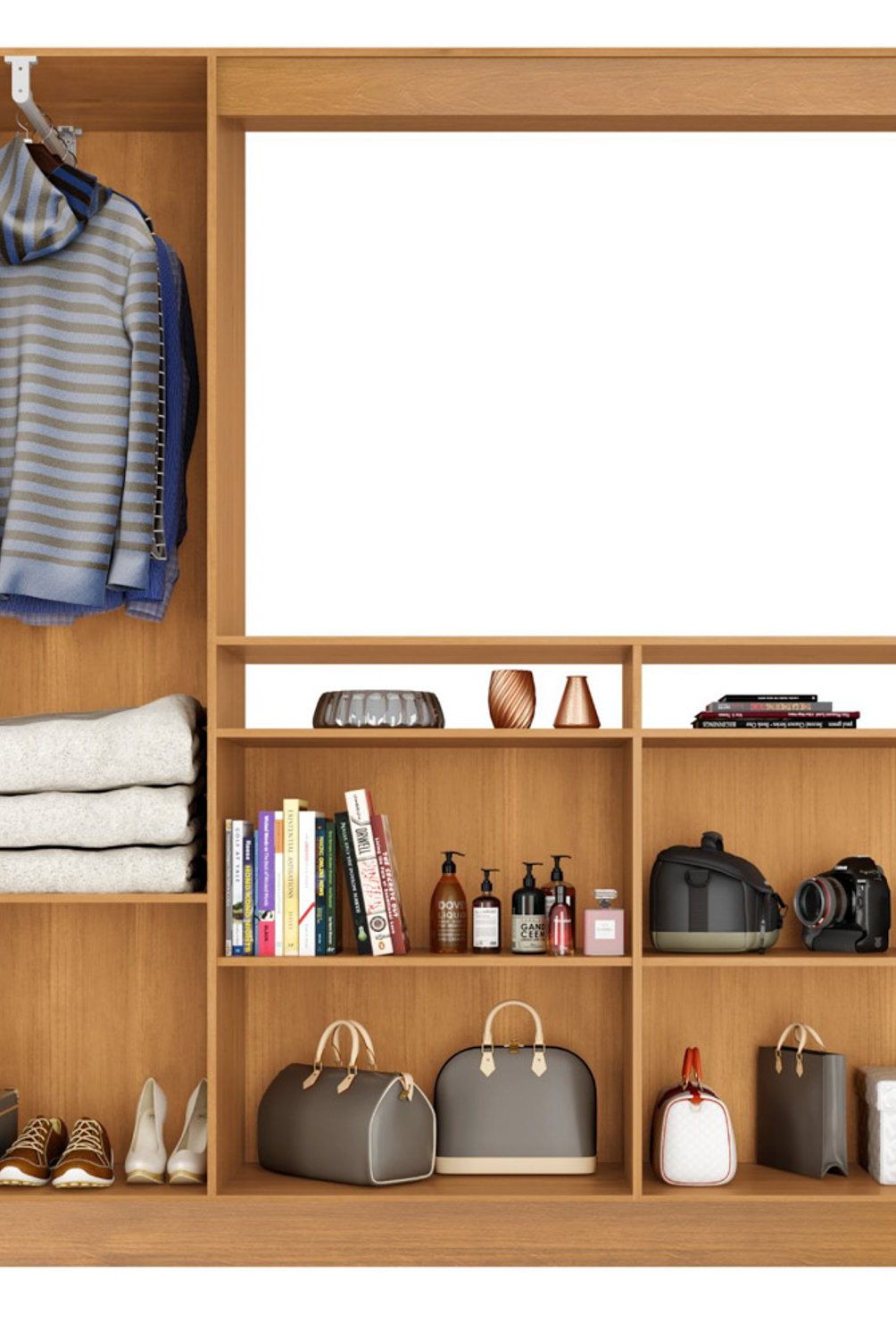 BE DESIGN - Rack Tv Armario 6 Puerts Ng Caramel Be Design