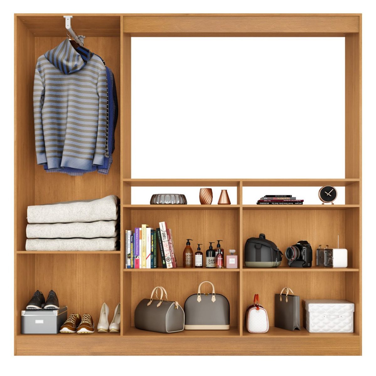 BE DESIGN - Rack Tv Armario 6 Puerts Ng Caramel Be Design