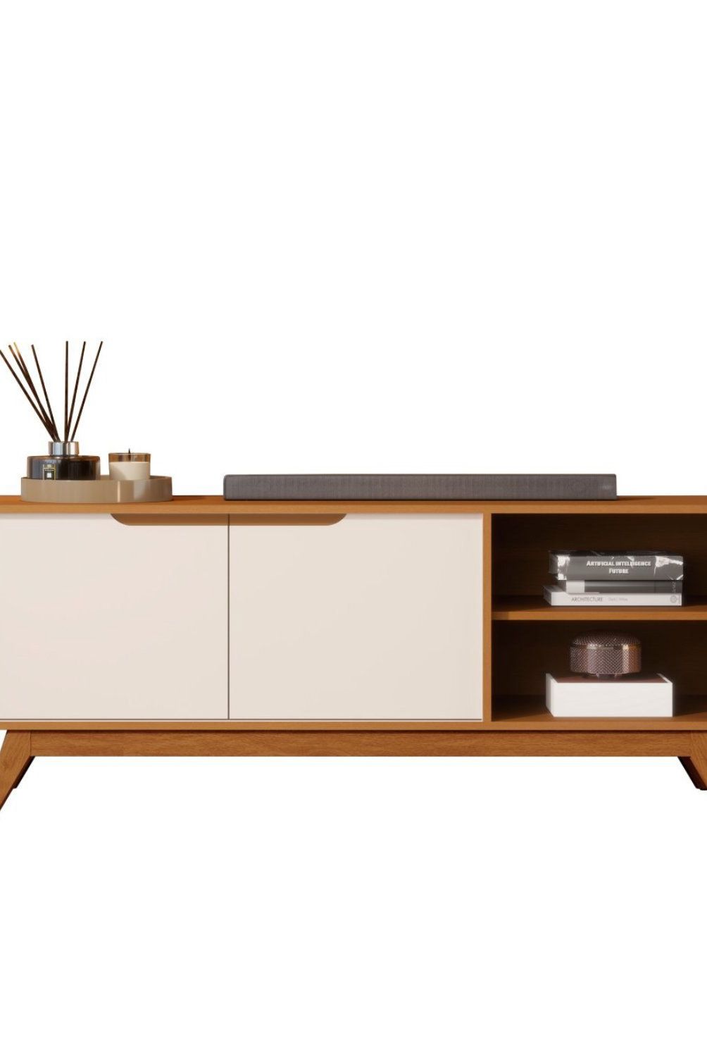 BE DESIGN - Rack Tv 1,4M 2 Puertas Caramelo Perla Be Design