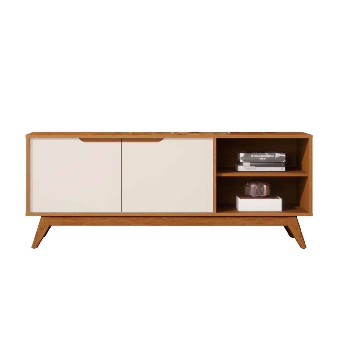 BE DESIGN - Rack Tv 1,4M 2 Puertas Caramelo Perla Be Design