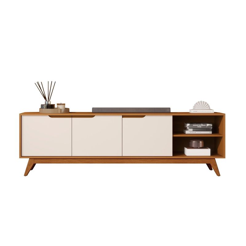 BE DESIGN - Rack Tv 1,8M 3 Puertas Caramelo Perla Be Design