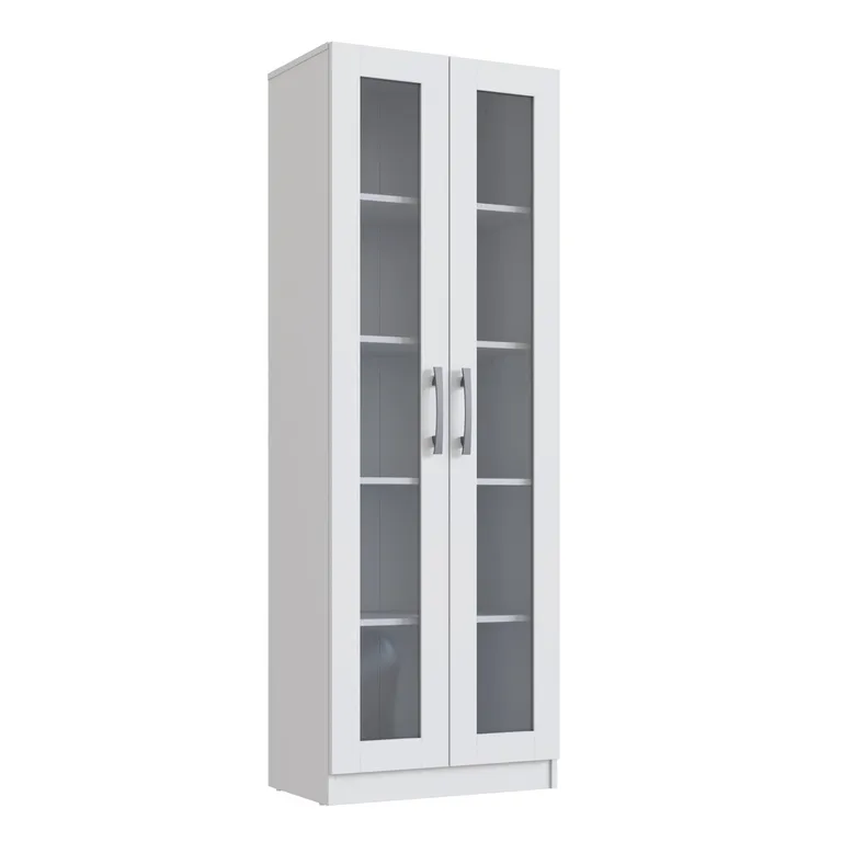 BE DESIGN Armario 2 Puertas De Vidrio Blanco Emovell