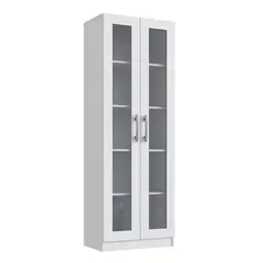 BE DESIGN - Armario 2 Puertas De Vidrio Blanco Emovell