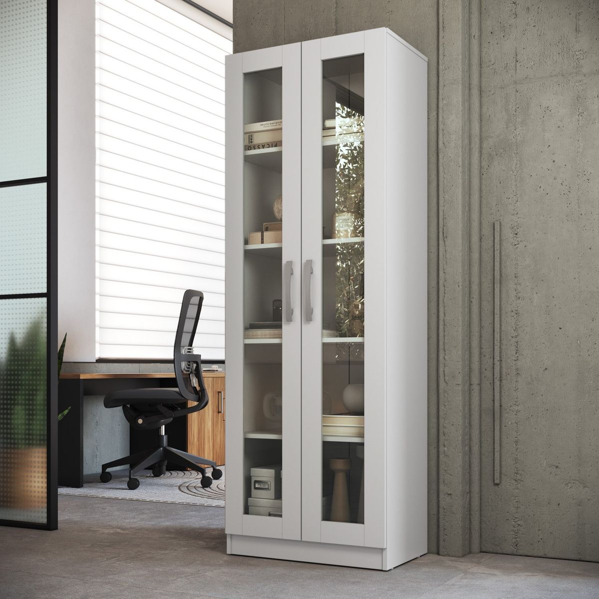 BE DESIGN - Armario 2 Puertas De Vidrio Blanco Emovell Be Design