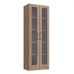 BE DESIGN - Armario 2 Puertas De Vidrio Castaño Emovell