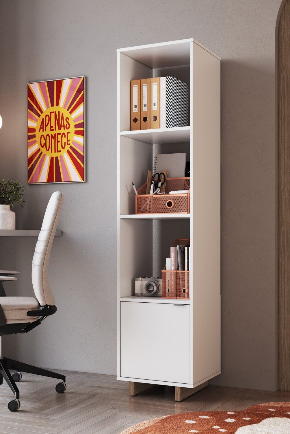 BE DESIGN - Armario 3 Espacios 1 Puerta Blanco Nomad Emovell Be Design