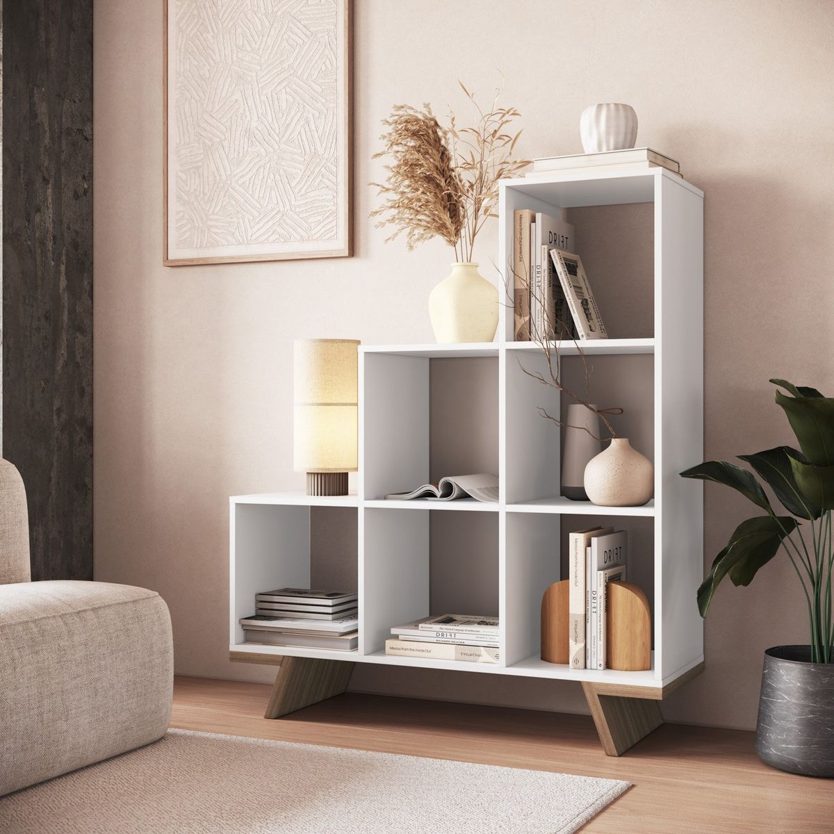 BE DESIGN - Estante Con 6 Espacios Blanco Nobu Be Design