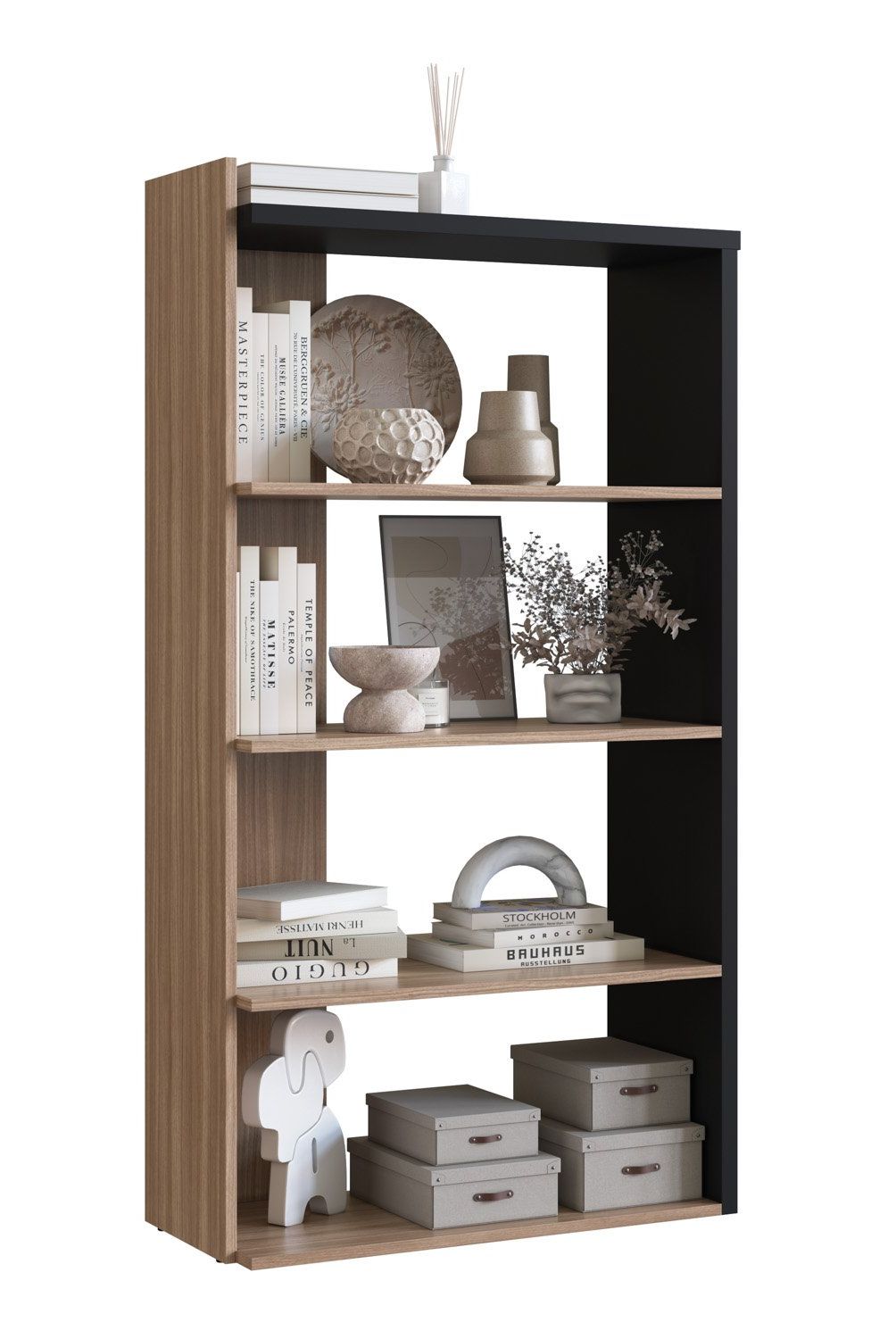 BE DESIGN - Estante 4 Espacos Castaño Negro Sense Be Design