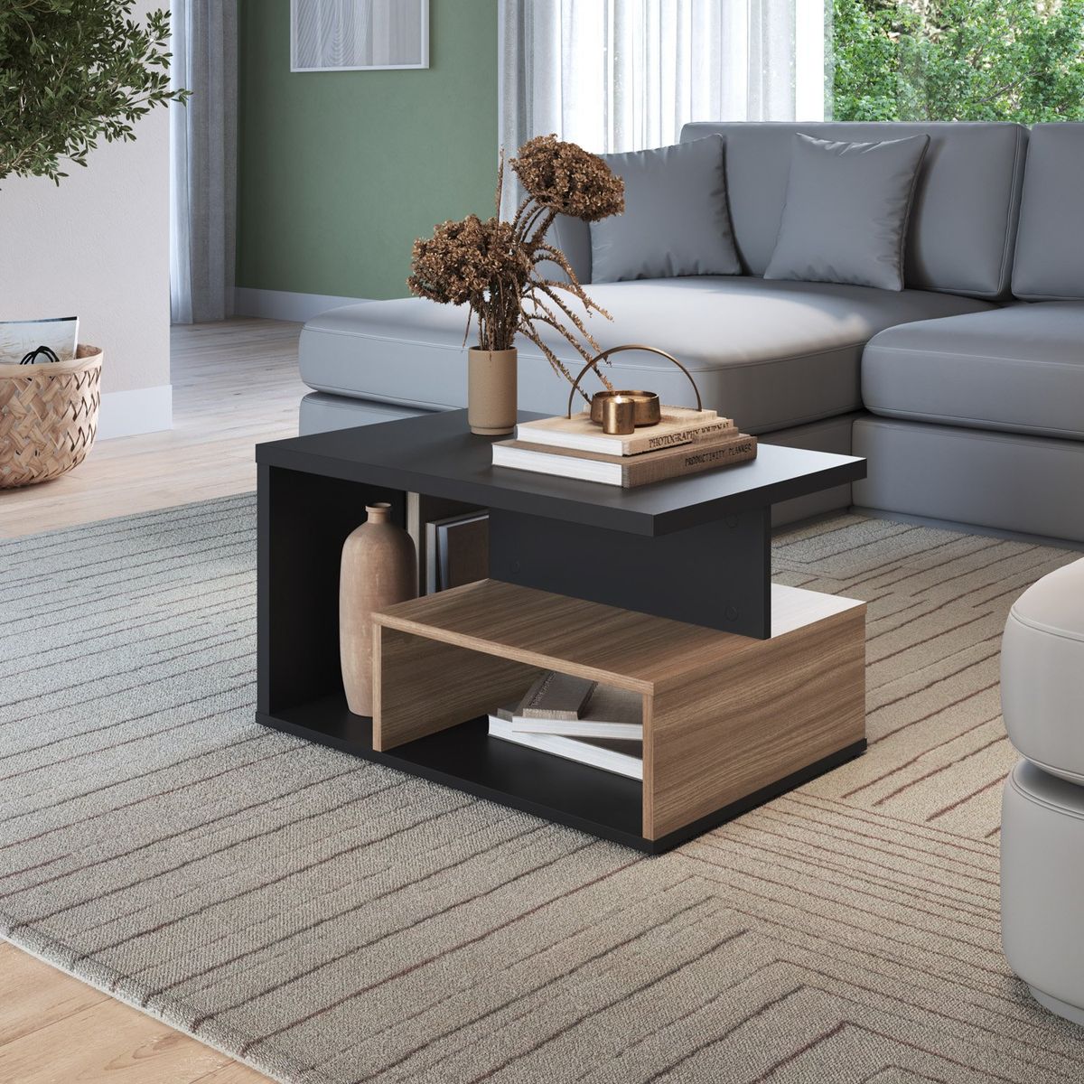 BE DESIGN - Mesa De Centro Negro Castaño Be Design
