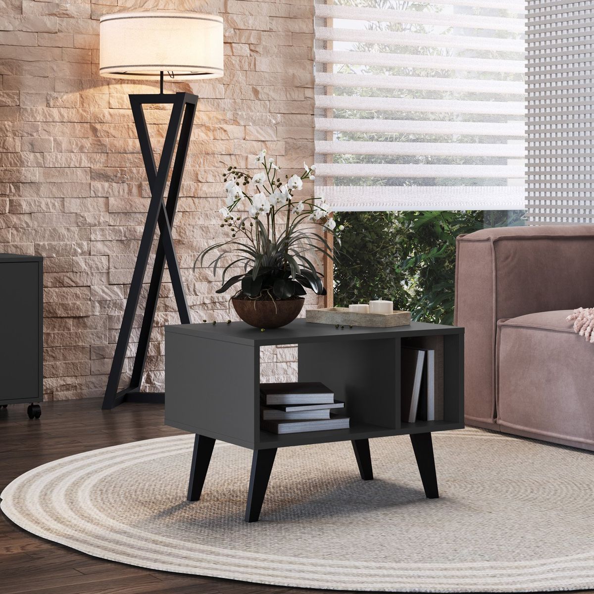 BE DESIGN - Mesa De Centro Retro Gris Be Design