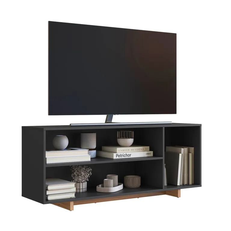 BE DESIGN Rack Con 2 Espacios + Puerta Para Tv De 50' Gris Nomad Emovell