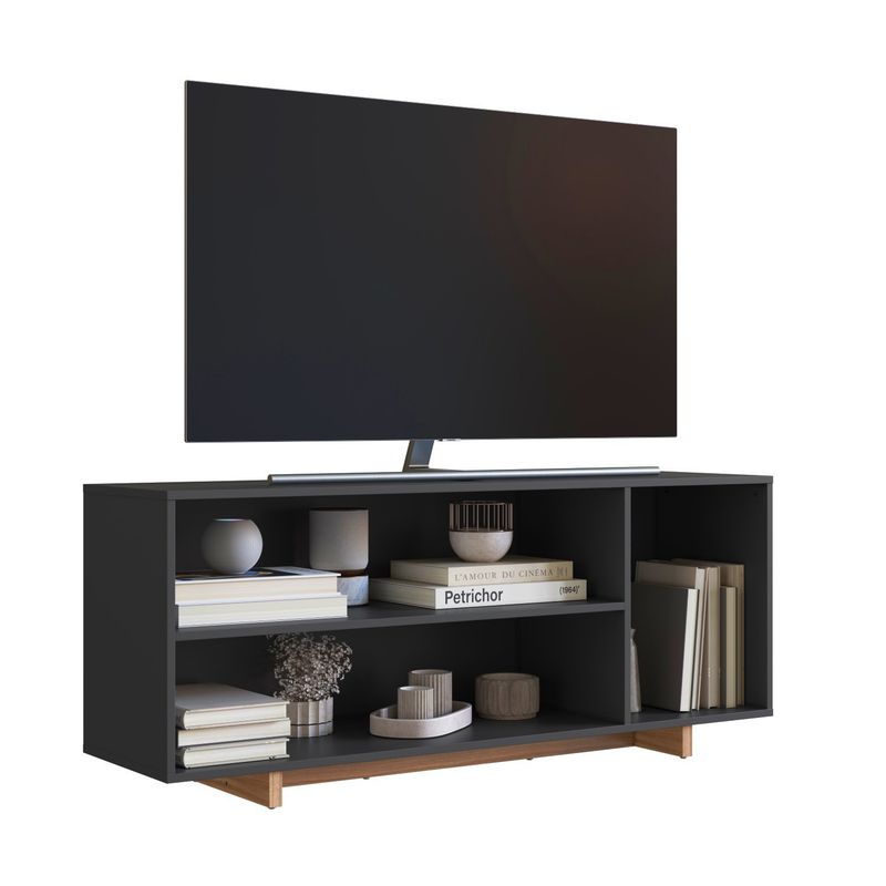BE DESIGN - Rack Con 2 Espacios + Puerta Para Tv De 50' Gris Nomad Emovell Be Design