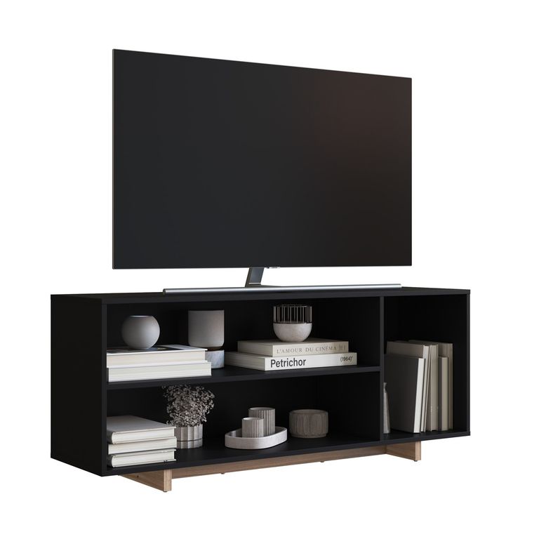 BE DESIGN Rack Con 2 Espacios + Puerta Para Tv De 50' Negro Nomad Emovell