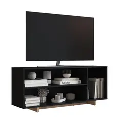 BE DESIGN - Rack Con 2 Espacios + Puerta Para Tv De 50' Negro Nomad Emovell