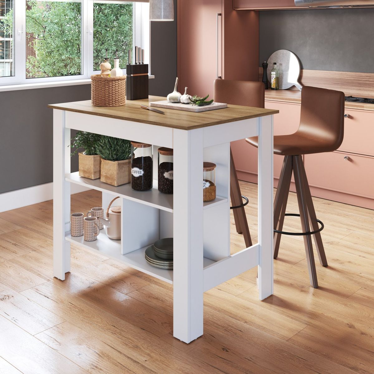 BE DESIGN - Isla De Cocina Blanco Y Miel Emovell Be Design