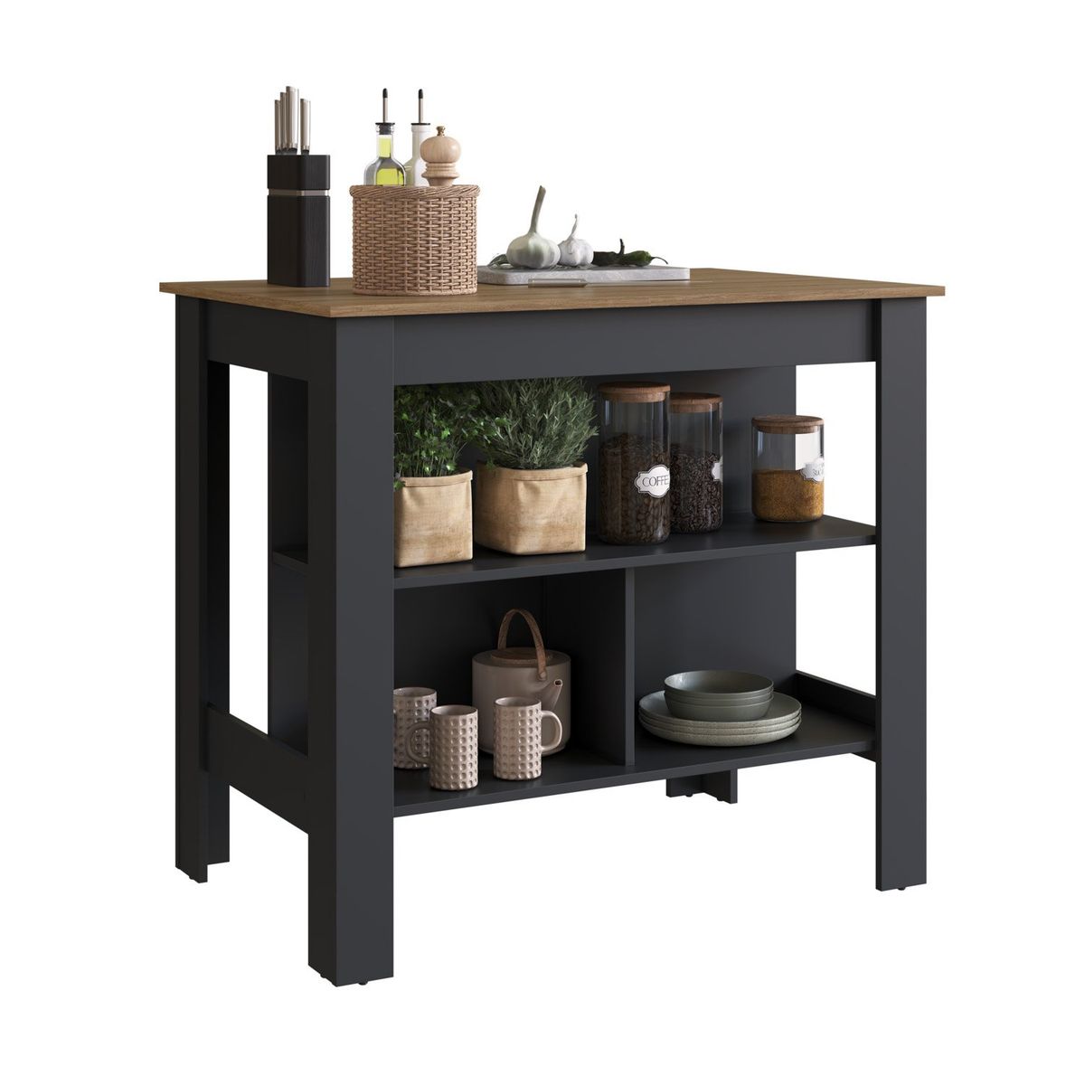 BE DESIGN - Isla De Cocina Negro Y Miel Emovell Be Design